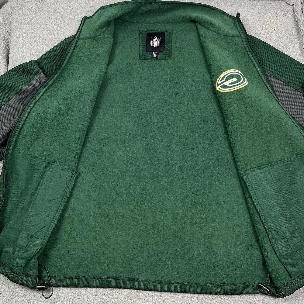 GREEN BAY‎ PACKERS DRAW PLAY JACKET FLEECE NFL FOOTBALL GREEN & GRAY G-III Sz XL